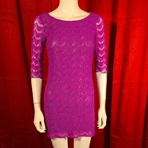 Free People Lace Fushia Open Back Dress